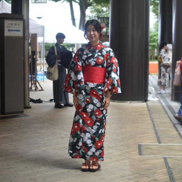 赤の統一感がいいね❤️国際教養学部vickii on 浴衣デー