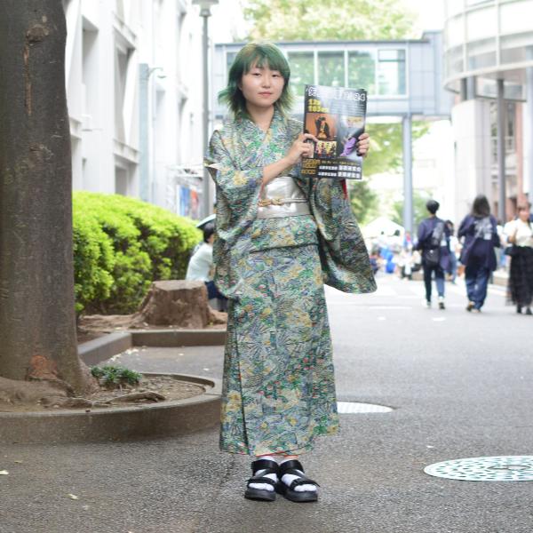 落語研究会亭亭べあの緑の着物が可愛い♡矢上祭スナップ🌿